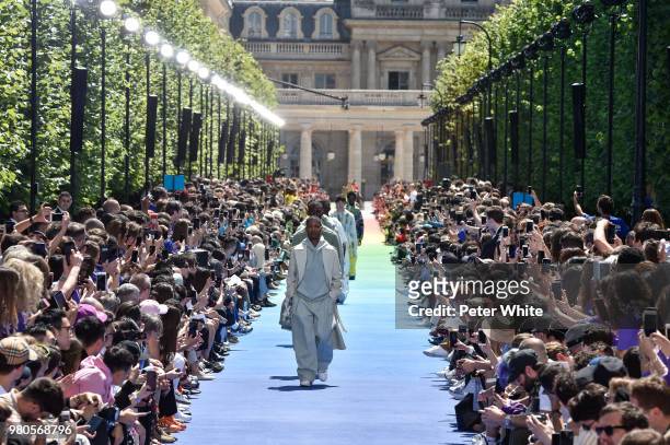 Models walk the runway during the Louis Vuitton Menswear Spring/Summer 2019 show as part of Paris Fashion Week on June 21, 2018 in Paris, France.