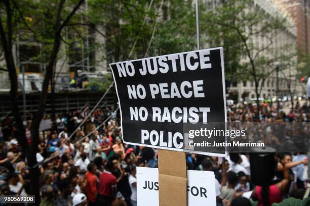 More than 200 people gathered for a rally to protest the fatal shooting of an unarmed black teen at the Allegheny County Courthouse on June 21, 2018...