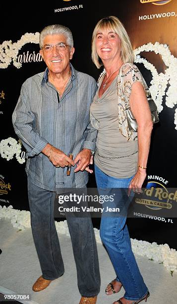 Actor Frank Vincent and wife Kathleen Vincent arrives at Grand Opening of Martorano's restaurant at Seminole Hard Rock Hotel on March 25, 2010 in...