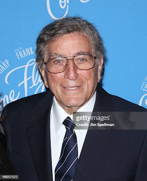 Singer Tony Bennett attends the Broadway opening of "Come Fly Away" at the Marriot Marquis on March 25, 2010 in New York City.