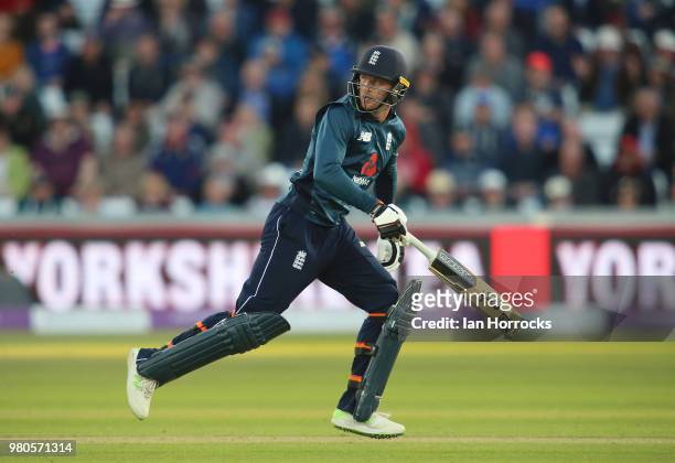 Joss Buttler of England celebrate during the 4th Royal London ODI at Emirates Durham ICG on June 21, 2018 in Chester-le-Street, England.