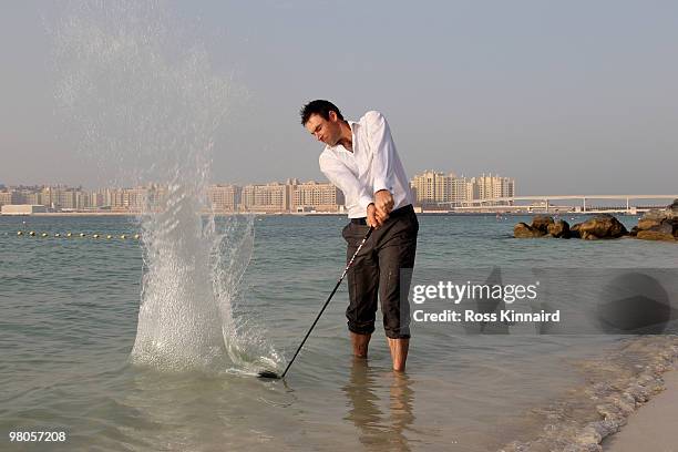 Oliver Wilson of England during a photo shoot in Dubai prior to the Omega Dubai Desert Classic on the Majlis Course at the Emirates Golf Club on...