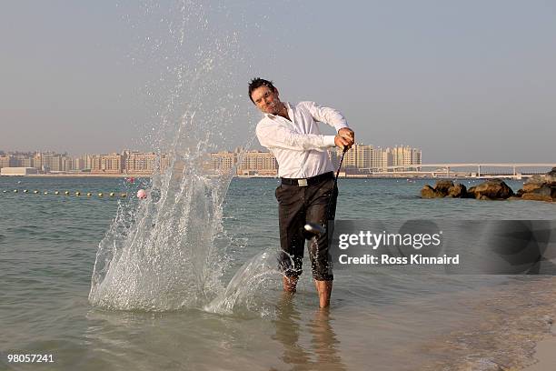 Oliver Wilson of England during a photo shoot in Dubai prior to the Omega Dubai Desert Classic on the Majlis Course at the Emirates Golf Club on...