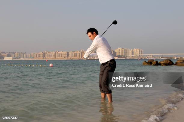 Oliver Wilson of England during a photo shoot in Dubai prior to the Omega Dubai Desert Classic on the Majlis Course at the Emirates Golf Club on...