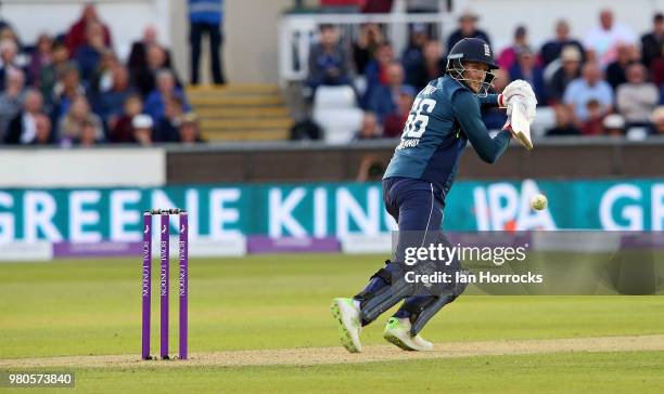 Joe Root of England during the 4th Royal London ODI at Emirates Durham ICG on June 21, 2018 in Chester-le-Street, England.