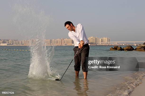 Oliver Wilson of England during a photo shoot in Dubai prior to the Omega Dubai Desert Classic on the Majlis Course at the Emirates Golf Club on...