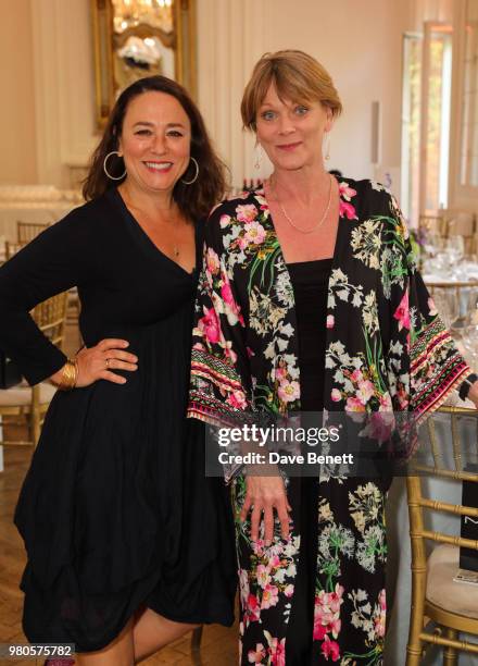 Arabella Weir and Samantha Bond attend the mothers2mothers Midsummer Soiree at One Belgravia on June 21, 2018 in London, England.