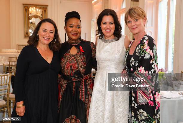 Arabella Weir, Samantha Bond, Liako Serobanyane mothers2mothers Mentor Mother from Lesotho and Emma France Host the mothers2mothers Midsummer Soiree...