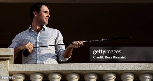 Oliver Wilson of England during a photo shoot in Dubai prior to the Omega Dubai Desert Classic on the Majlis Course at the Emirates Golf Club on...