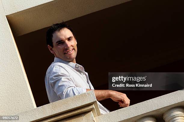 Oliver Wilson of England during a photo shoot in Dubai prior to the Omega Dubai Desert Classic on the Majlis Course at the Emirates Golf Club on...