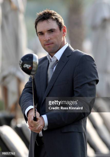 Oliver Wilson of England during a photo shoot in Dubai prior to the Omega Dubai Desert Classic on the Majlis Course at the Emirates Golf Club on...