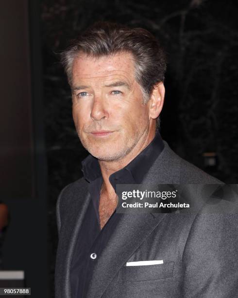 Actor Pierce Brosnan arrives at the Los Angeles premiere of "The Greatest" at Linwood Dunn Theater at the Pickford Center for Motion Study on March...