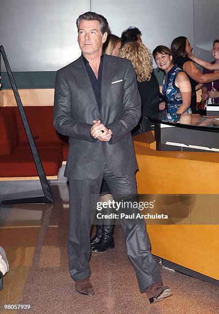 Actor Pierce Brosnan arrives at the Los Angeles premiere of "The Greatest" at Linwood Dunn Theater at the Pickford Center for Motion Study on March...