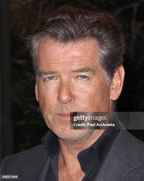 Actor Pierce Brosnan arrives at the Los Angeles premiere of "The Greatest" at Linwood Dunn Theater at the Pickford Center for Motion Study on March...