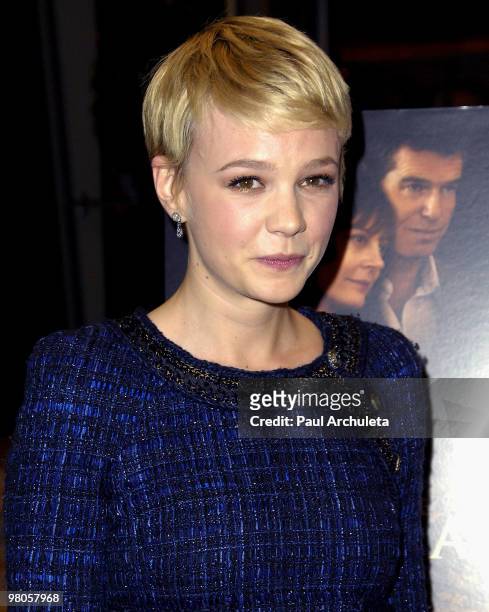 Actress Carey Mulligan arrives at the Los Angeles premiere of "The Greatest" at Linwood Dunn Theater at the Pickford Center for Motion Study on March...