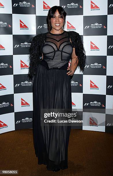 Kate Ceberano arrives at the F1 Grand Prix Ball at the Crown Palladium on March 26, 2010 in Melbourne, Australia.