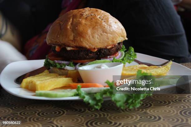 vegetable burger - nicoletta stock-fotos und bilder