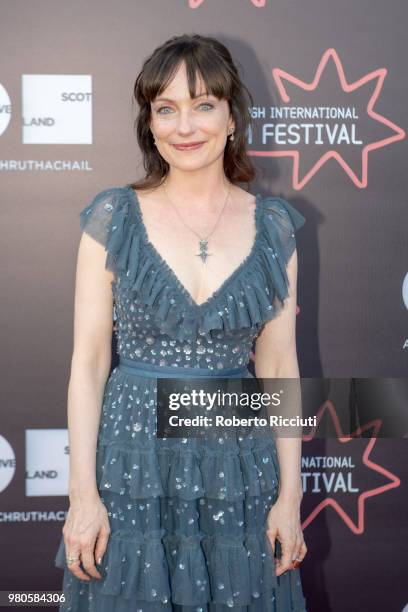 Actress Nicola Harrison attends a photocall for the UK Premiere of 'The Secret of Marrowbone' during the 72nd Edinburgh International Film Festival...