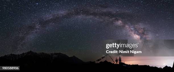 the milky way from dharamsala, himachal pradesh, india. - dharamsala stock pictures, royalty-free photos & images