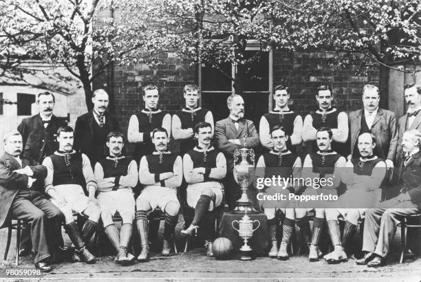 The Aston Villa FC team of 1897, the year in which the team won The Double - the League Championship and the FA Cup. Back row, left to right:...