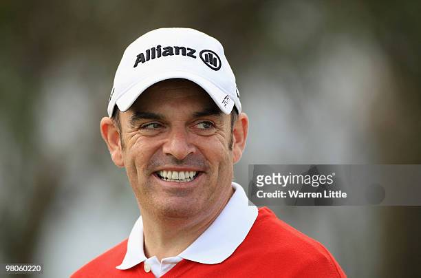 Portrait of Paul McGinley of Ireland during the second round of the Open de Andalucia 2010 at Parador de Malaga Golf on March 26, 2010 in Malaga,...