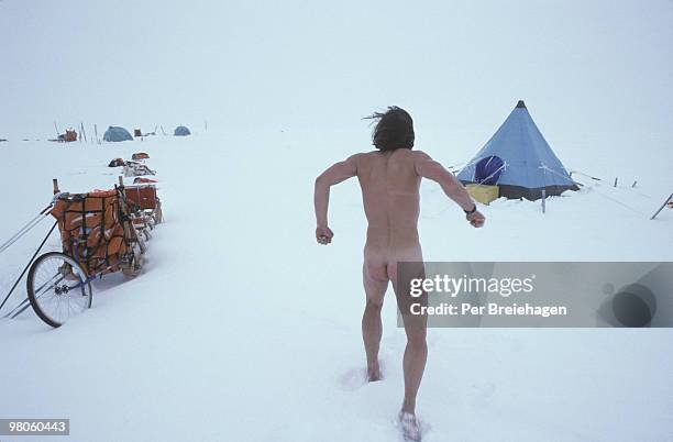 back to the tent after a snow bath - the comedy tent stock pictures, royalty-free photos & images