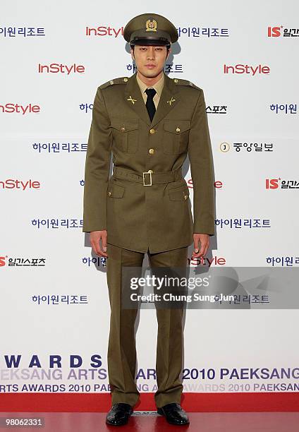 Actor So Ji-Sub arrives for the 46th PaekSang Art Awards at Haeoreum Theater on March 26, 2010 in Seoul, South Korea.