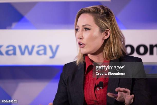 Rosanna Myers, co-founder and chief executive officer of Carbon Robotics Inc., speaks during the Bloomberg Breakaway CEO Summit in New York, U.S., on...