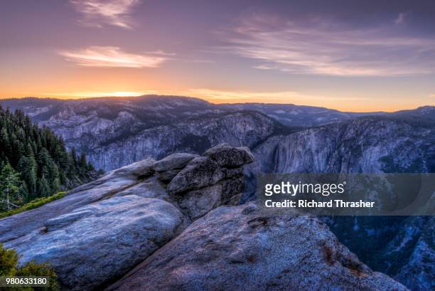mountains in yosemite national park, california, usa - thrasher stock pictures, royalty-free photos & images