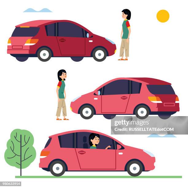 choosing a vehicle that is right for you - teenagers only stock illustrations