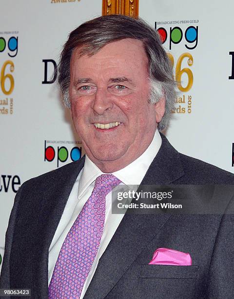 Sir Terry Wogan attends the Broadcasting Press Guild Television & Radio Awards at the Theatre Royal, Drury Lane on March 26, 2010 in London, England.