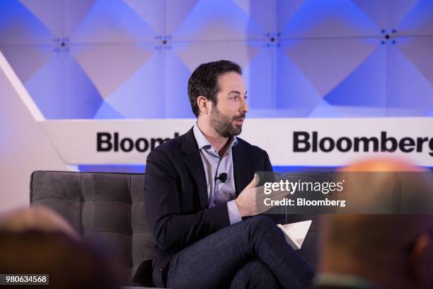 Jay Kaplan, co-founder and chief executive officer of Synack Inc., speaks during the Bloomberg Breakaway CEO Summit in New York, U.S., on Thursday,...