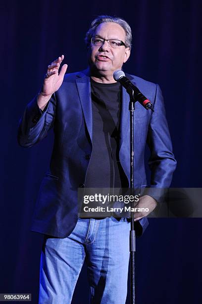 Lewis Black performs at Hard Rock Live! in the Seminole Hard Rock Hotel & Casino on March 25, 2010 in Hollywood, Florida.