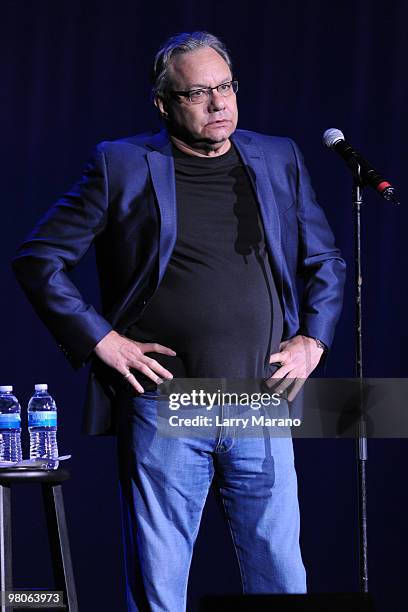 Lewis Black performs at Hard Rock Live! in the Seminole Hard Rock Hotel & Casino on March 25, 2010 in Hollywood, Florida.