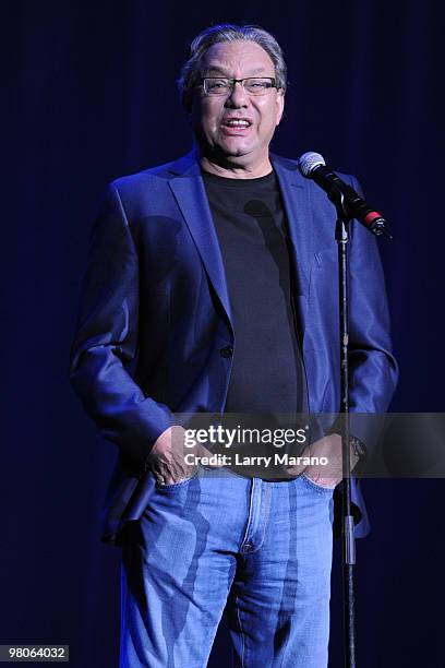 Lewis Black performs at Hard Rock Live! in the Seminole Hard Rock Hotel & Casino on March 25, 2010 in Hollywood, Florida.