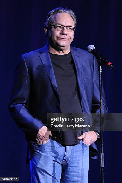 Lewis Black performs at Hard Rock Live! in the Seminole Hard Rock Hotel & Casino on March 25, 2010 in Hollywood, Florida.