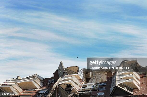 Building that was damaged by the February 27th earthquake is seen in Concepcion, some 500km south of Santiago, Chile, on March 23, 2010. The massive...