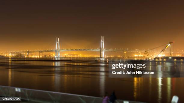 yokohama bay bridge - yokohama bay bridge stock pictures, royalty-free photos & images