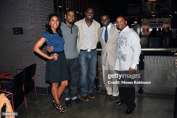 Denise Boutte, Michael Jai White, Roger Bobb, Kasim Reed and Alfonso Ribeiro attend the "Why Did I Get Married Too?" premiere at Regal Atlantic...