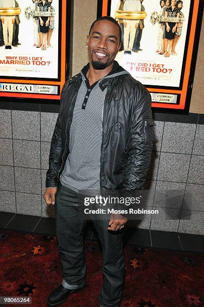 Actor Michael Jai White attends the "Why Did I Get Married Too?" premiere at Regal Atlantic Station on March 25, 2010 in Atlanta, Georgia.