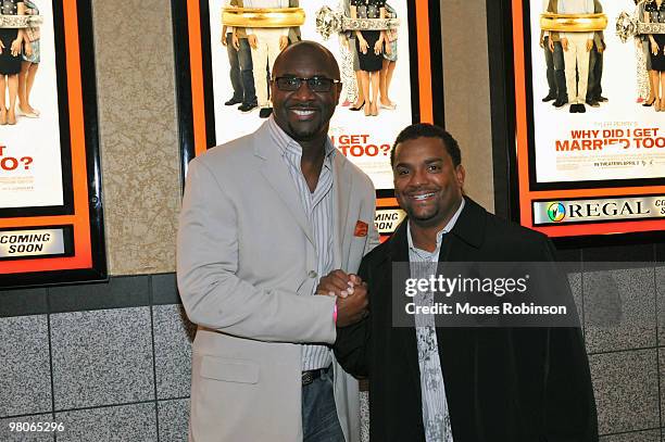 Producer Roger Bobb and actor Alfonso Ribeiro attend the "Why Did I Get Married Too?" premiere at Regal Atlantic Station on March 25, 2010 in...