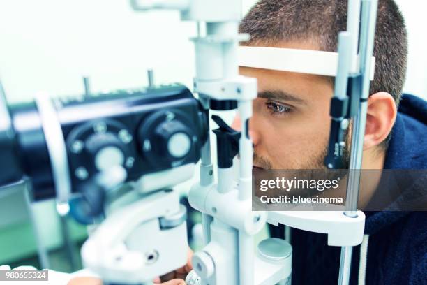 ophthalmology eyesight examination - cataract eye stock pictures, royalty-free photos & images