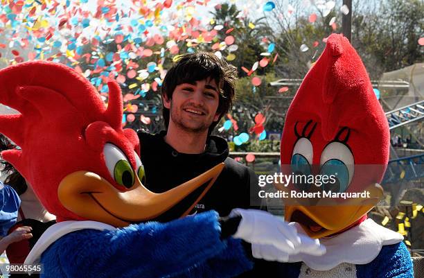 Basketball player Ricky Rubio attends the inaugration of the 2010 season at park 'Portaventura' which has the rollercoaster 'Furius Baco'. The...