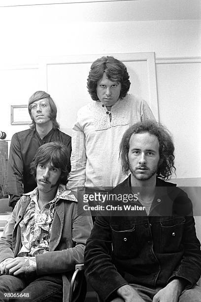Ray Manzarek, Jim Morrison, John Densmore and Robby Krieger of The Doors, in London for "Top of the Pops", 1968