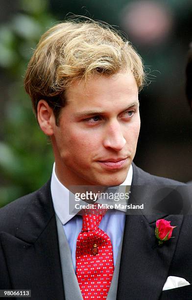 Prince William at the wedding of Lady Tamara, the eldest daughter of The Duke and Duchess of Westminster, and Edward van Cutsem at Chester Cathedral...