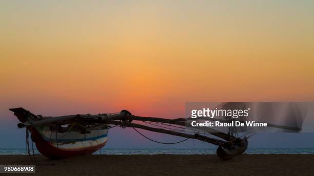 sunset @ negombo beach, sri lanka - negombo stock pictures, royalty-free photos & images