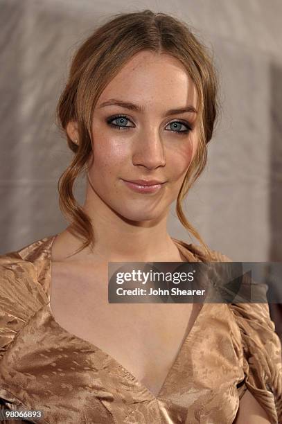 Actress Saoirse Ronan arrives at the premiere of Paramount Pictures' "The Lovely Bones" at Grauman's Chinese Theatre on December 7, 2009 in...