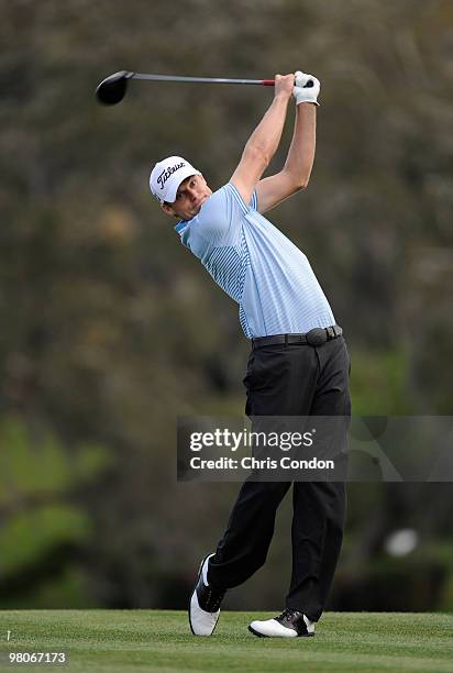 Nick Watney plays a shot during the second round of the Arnold Palmer Invitational presented by MasterCard held at Bay Hill Club and Lodge on March...