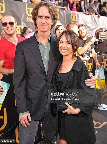 Producer Jay Roach and wife Susanna Hoffs arrive on the red carpet of the Los Angeles premiere of "Bruno" at the Grauman's Chinese Theatre on June...