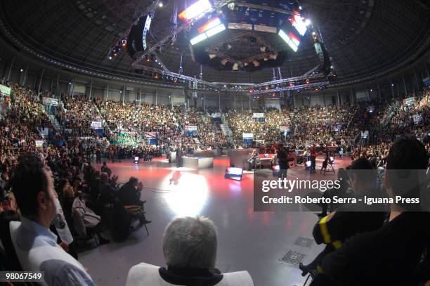 PalaDozza arena during television show "RAI per una Notte" at PalaDozza on March 25, 2010 in Bologna, Italy.